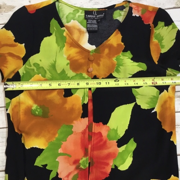 Floral Poppy Print Shift Dress SZ 6P Carole Little - Picture 8 of 8